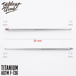 SKU: 104-1.2 Pin do prętów z gwintem wewnętrznym 0.9 mm / 1.2 mm (16G) Threaded Pin Taper