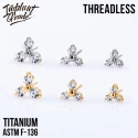 SKU: 1943-4,5-g Złota ozdoba, końcówka do labretu Push In Threadless Trois Top