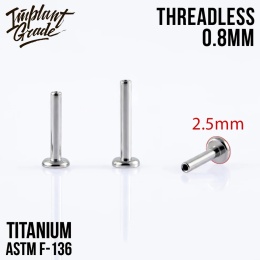 SKU: 2036-7 Podstawa do labretu (20G) 0,8/7mm/2,5mm Push In Threadless Silver Labret Post