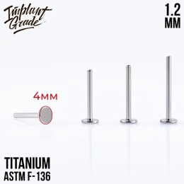SKU: 060-7 Labret post 1.2 (16 G)/ 7mm base 4 mm GW