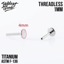 SKU: 237-7 Podstawa do labretu (18G) 1/6mm Push In Threadless Silver Labret Post