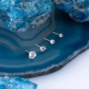SKU: 244-2,5 Srebrna ozdoba, końcówka do labretu Push In Threadless Three Prong Set Crystal top 2mm