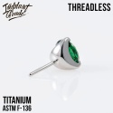SKU: 1017-3 Threadless three prong set Emerald top