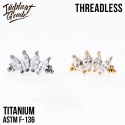 SKU: 941 Threadless 4 Stones Bead Marquise Cluster