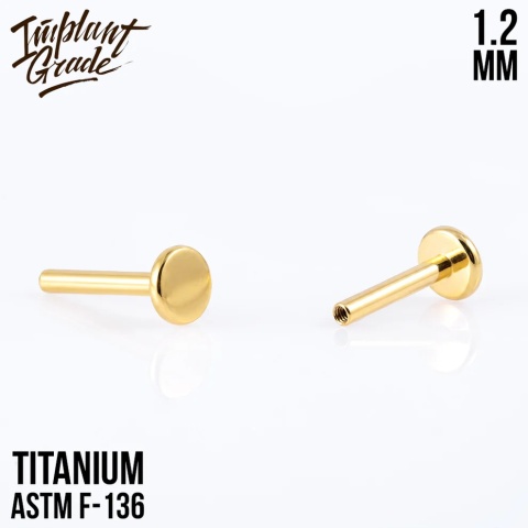 SKU: 946-6 Podstawa do labretu (16G) 1,2/6mm GW Gold labret post