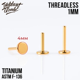 SKU: 947-5 Podstawa do labretu (18G) 1/5mm Push In Threadless Gold Labret Post