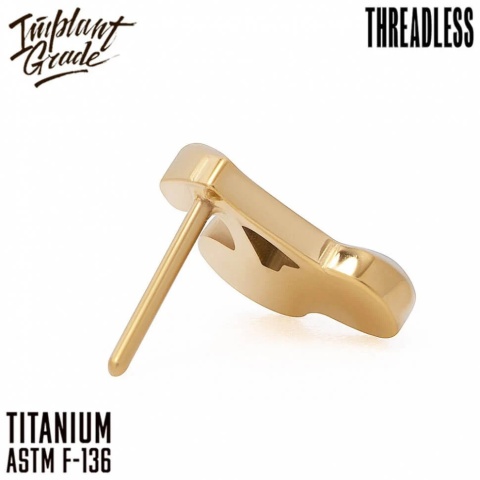 SKU: 960 Złota ozdoba, końcówka do labretu Push In Threadless Cherry Top Gold