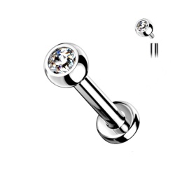 SKU: LBT12-BL 1 mm/6mm/3mmTytanowy labret biały kryształek gwint wewnętrzny