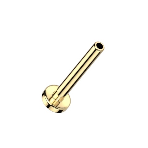 SKU: PRTK4-ZT Tytanowa podstawa do labretu PUSH IN, grubość 0,8mm/6mm/podstawa 2,5 mm w kolorze złotym